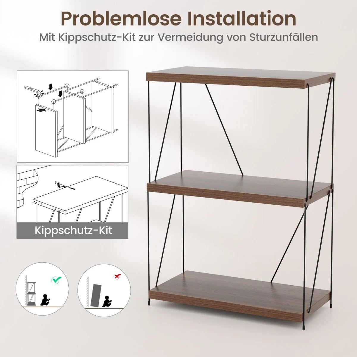 Standregal Mit Metallrahmen - LIVORA