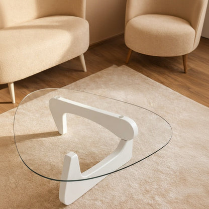 Handmade Noguchi Style Glass Coffee Table - LIVORA